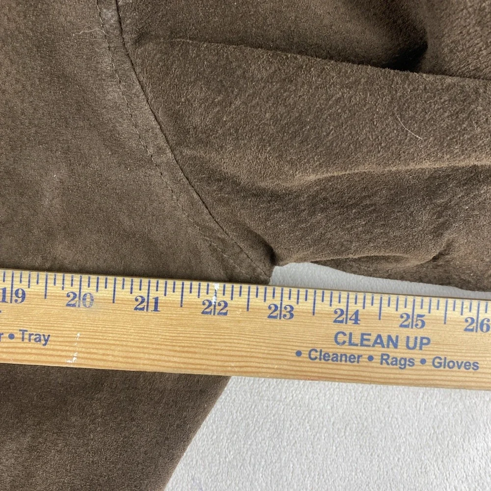Vintage Boston Harbour Chocolate Brown Suede Leather Bomber Jacket Men's L 2000s